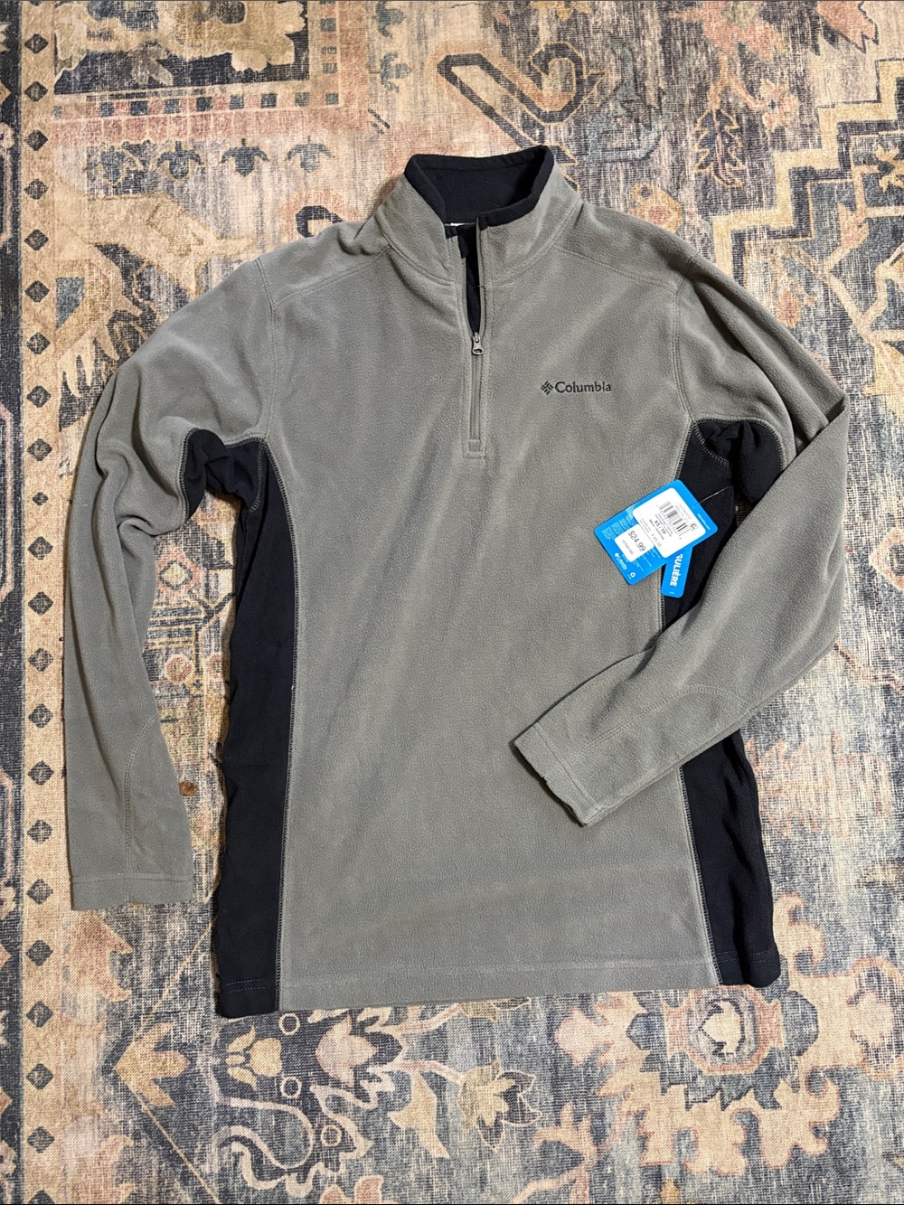 Columbia Men's Quarter-Zip Fleece Pullover - Olive & Black